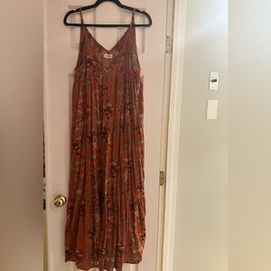Natural Life XL sundress. Coral floral pattern. EUC